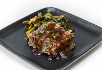 #200  Low Carb Honey BBQ Meatloaf with Southern Style Collard Greens