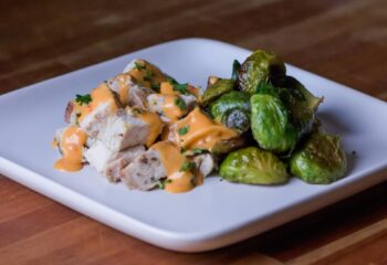 #211 Low Carb Bang Bang Chicken with Seared Coconut Brussels Sprouts