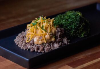#210  Low Carb Beef Cheeseburger Bowl with Broccoli
