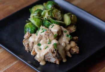 #208  Low Carb Cajun Chicken Thighs with Baked Brussels Sprouts