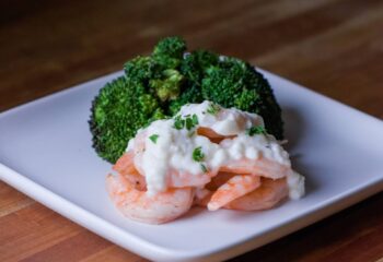 #228  Low Carb Shrimp Alfredo with Roasted Broccoli