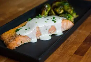 #230  Low Carb Maple Glazed Salmon with Baked Brussels Sprouts