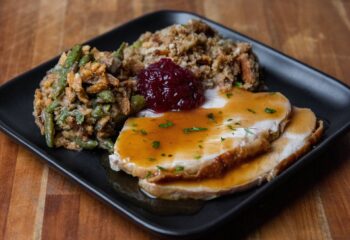 #120  Thanksgiving Turkey with Gravy, Stuffing, Green Bean Casserole & Cranberry