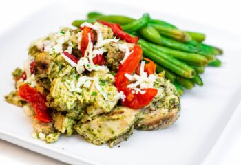 #235  Low Carb Pesto Grilled Chicken and Seasoned Green Beans