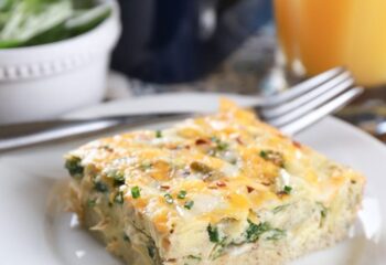 #001  Creamy Spinach & Artichoke Egg Bake with Baked Hash Browns