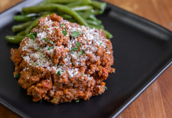 #204  Low Carb Beef Bolognese with Seasoned Green Beans