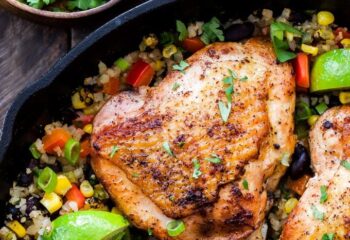 #233  Low Carb Chili Lime Chicken Thighs with Roasted Corn