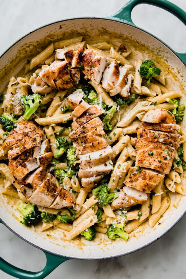#135  Pesto Chicken over Pasta with Seasoned Green Beans