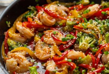 #247  Low Carb Shrimp Stirfry with Asian Inspired Vegetable Medley