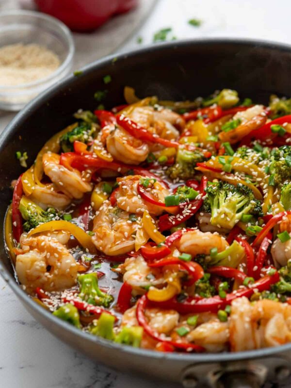 #247  Low Carb Shrimp Stirfry with Asian Inspired Vegetable Medley