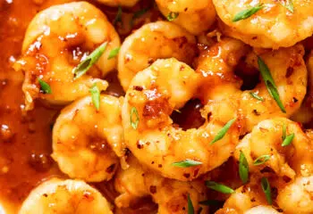 #218  Low Carb Honey Garlic Shrimp with Roasted Edamame