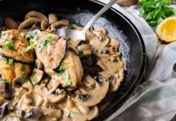 FROZEN Athlete French Chicken with White Wine, Mushroom & Caper Sauce, Gluten Free Pasta & Baked Brussels Spouts