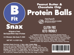 BFit Snax Peanut Butter & Chocolate Chip Protein Balls (6 Pack)