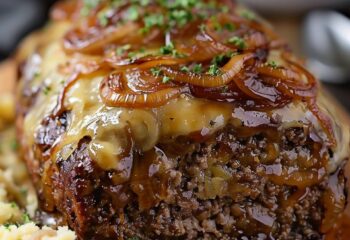 #167  French Onion Meatloaf with Garlic Mashed Potatoes and Seasoned Green Beans