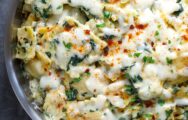 FROZEN Standard Cheese Ravioli with Ground Beef & Spinach Alfredo Sauce