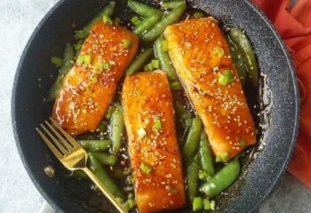 #265  Low Carb Teriyaki Glazed  Salmon with Snap Peas
